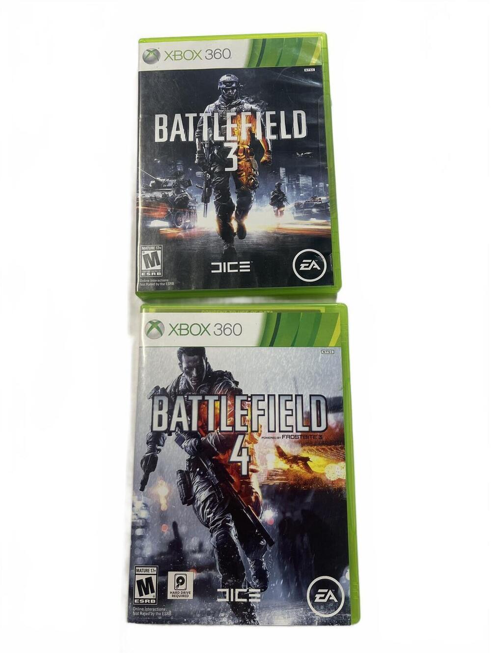 Battlefield 3 Battlefield 4 Xbox360 Video Game 2 Disc Bundle First-person Gaming